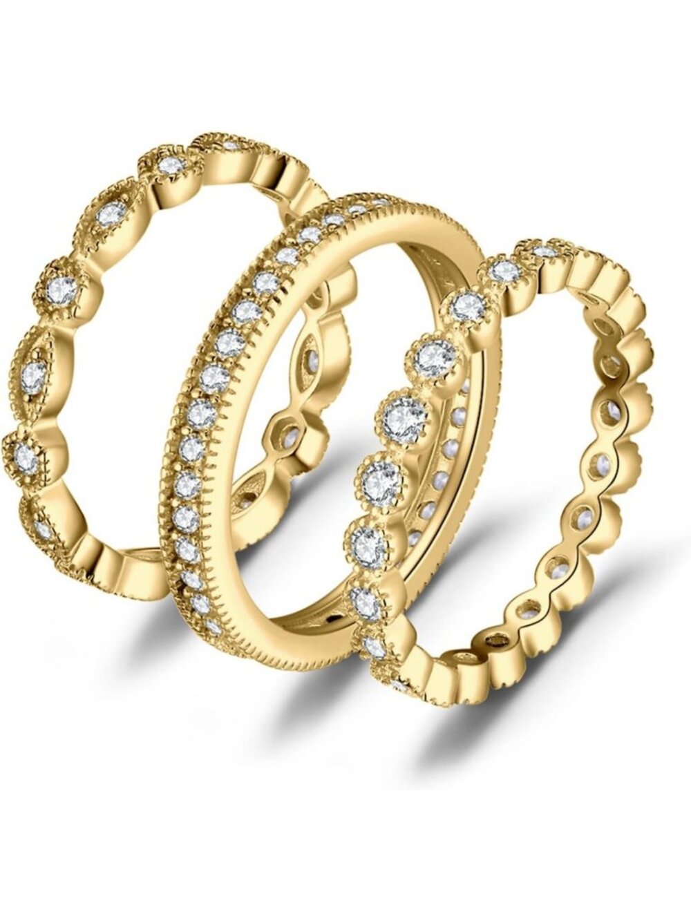 Sterling Silver Stackable Wedding Rings for Women - 925 Jewelry Bands